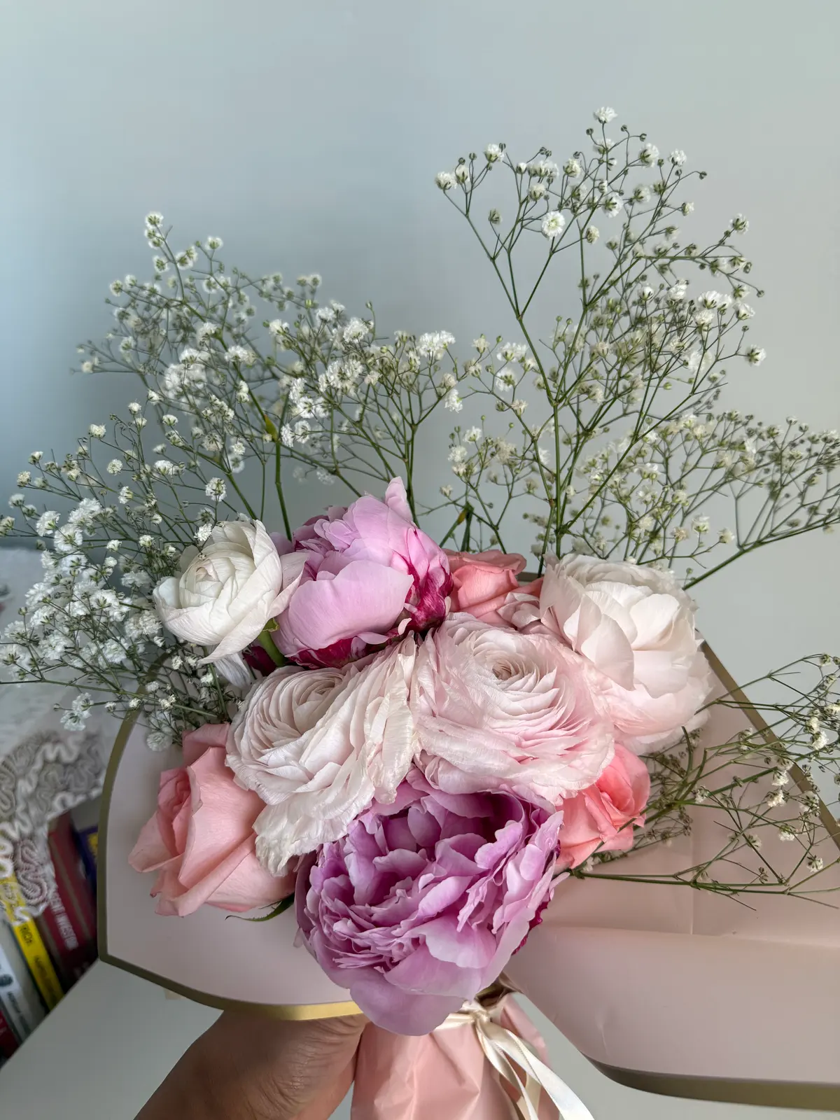 Making bouquets.