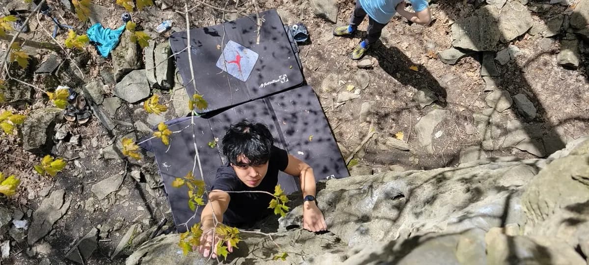Outdoor climbing.